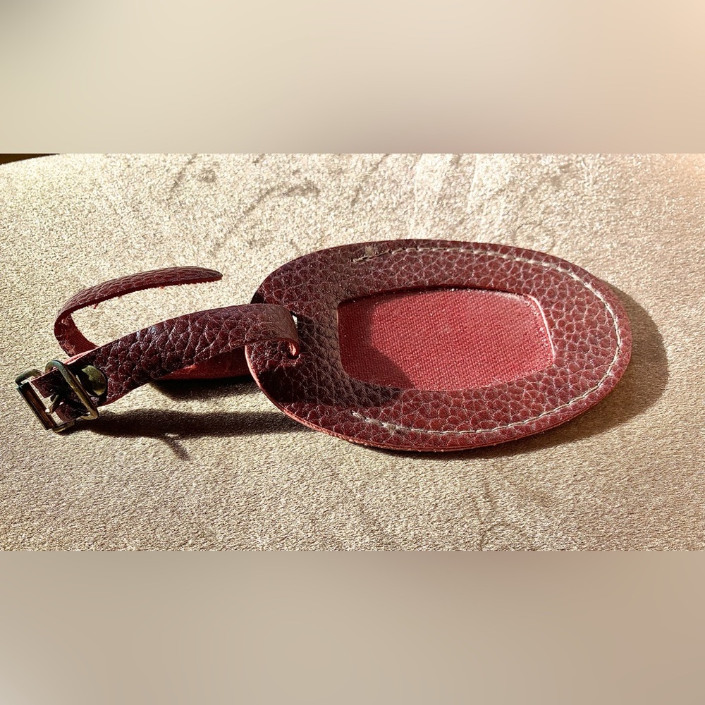 Burgundy Leather Luxury Luggage Tag